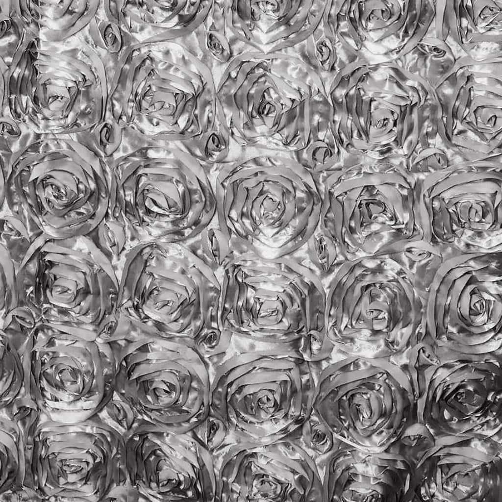 Rosette Satin 14"x108" Table Runner Silver - Grandiose Design