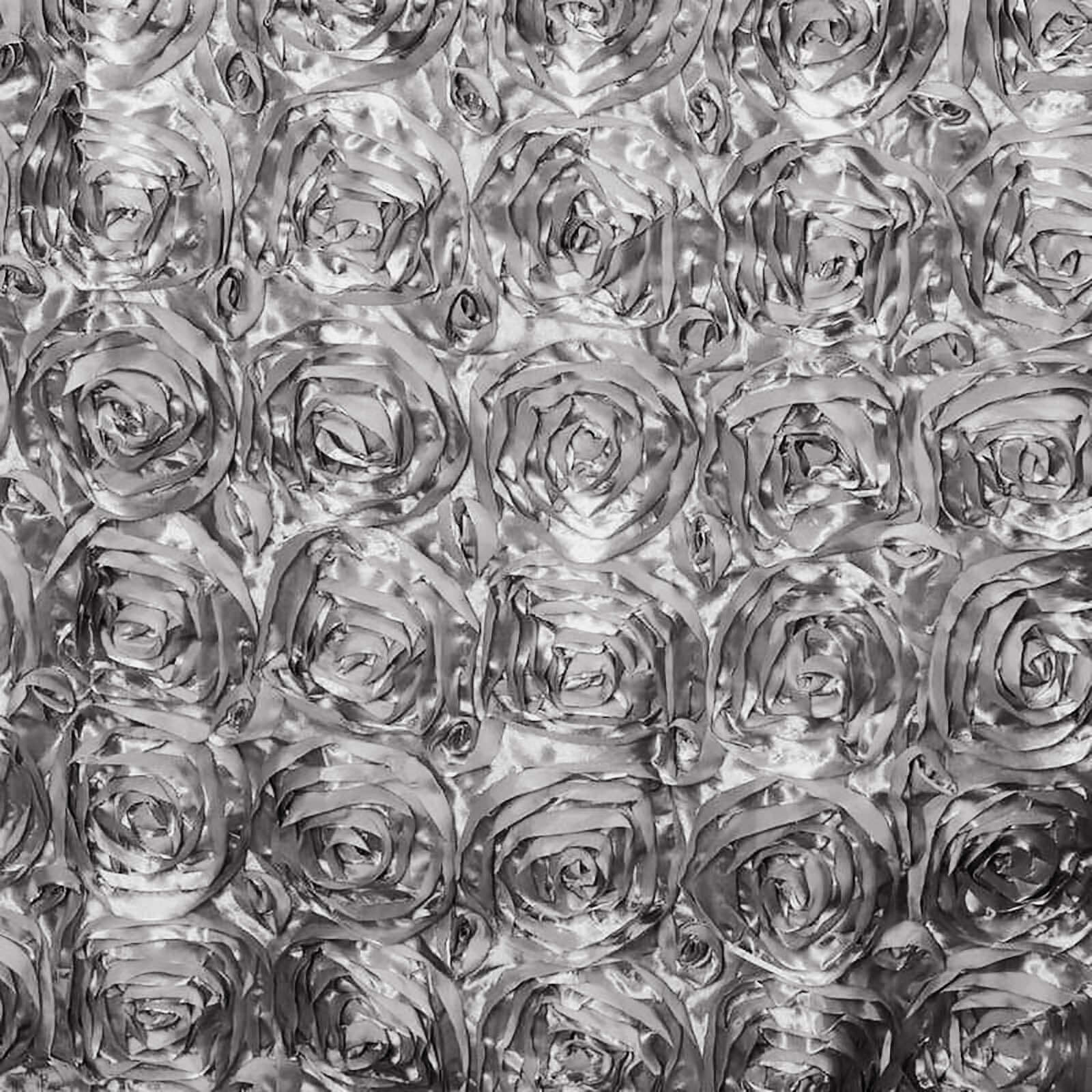 Rosette Satin 14"x108" Table Runner Silver - Grandiose Design