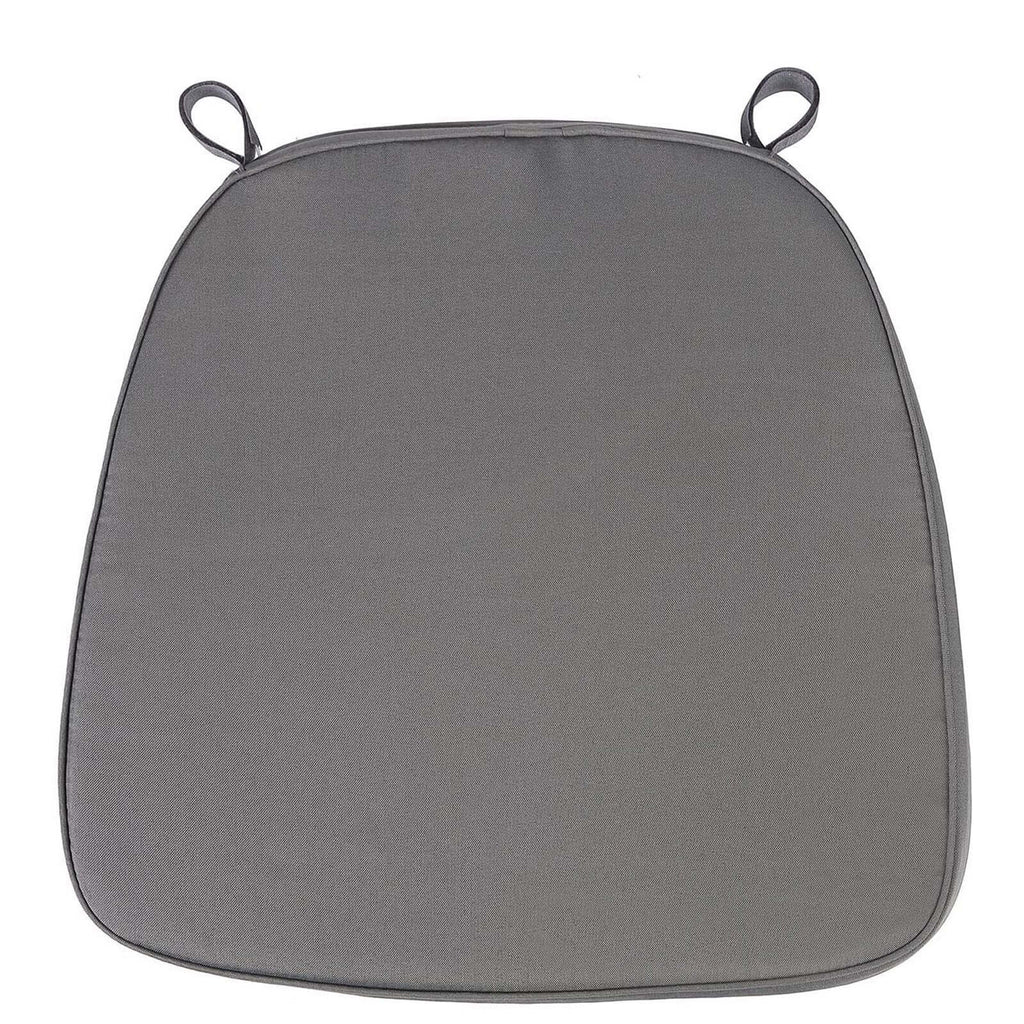Chiavari Chair Cushion with 1.5" Thick Memory Foam and Ties Charcoal Gray - Stylish Removable Cover for Comfort