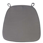 Chiavari Chair Cushion with 1.5" Thick Memory Foam and Ties Charcoal Gray - Stylish Removable Cover for Comfort