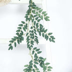 2 Pack 6ft Green Artificial Honey Locust Leaf Garland, Flexible Vine