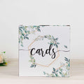 Greenery Theme Wedding Reception Gift Card Box with Geometric Gold Foil Print, Collapsible Money Card Box - 8"x8" - Bell Racket Store