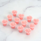 12-Pack Mini Floating Candles Rose Flower Design Pink - Wedding Vase Fillers for Decor 1"