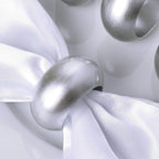 4 Pack Shiny Metallic Silver Acrylic Napkin Rings