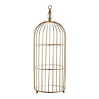 3-Tier Cupcake Cake Stand Bird Cage Design with Crystal Top Mirror Base - Serving Tray with Hanging Option 22"