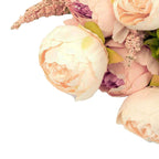 2 Pack 19" Cream Blush Artificial Peony Flower Wedding Bouquets, Faux Silk Flower Arrangements