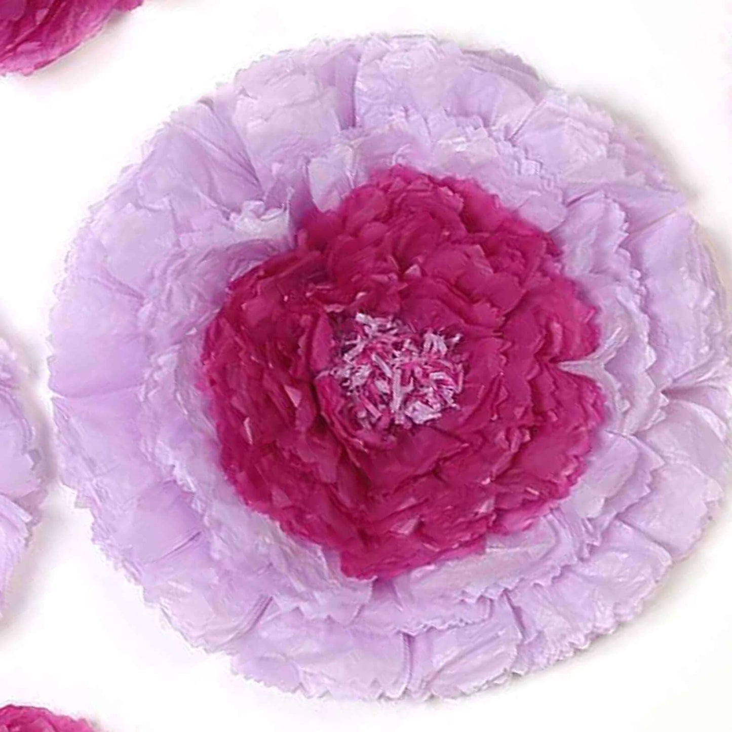 Set of 6 Lavender Giant Carnation 3D Paper Flowers Wall Decor - 12",16",20"