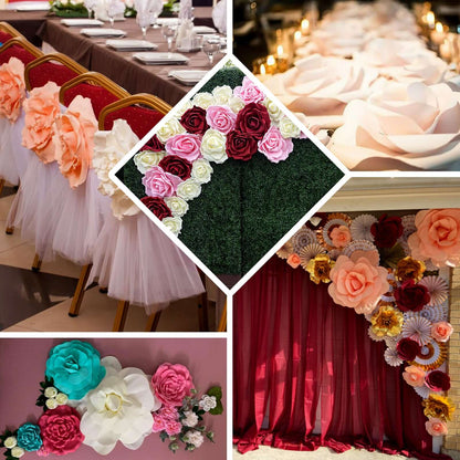 2 Pack 20" Large Silver Real Touch Artificial Foam DIY Craft Roses