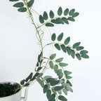2 Pack 6ft Green Artificial Honey Locust Leaf Garland, Flexible Vine