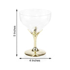 6-Pack Plastic Champagne Glasses Gold Hard Material - Durable Disposable Goblets for Wine 5oz