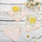 20-Pack Paper Cocktail Napkins with Heart Shape Rose Gold - Stylish Disposable Napkins for Events