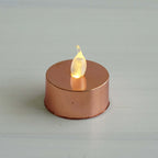 12-Pack LED Tealight Candles Rose Gold Metallic Design - Reusable Flameless Battery Operated Lights