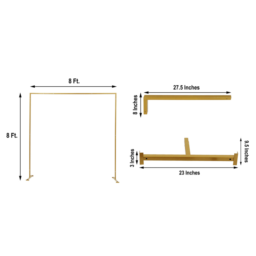 8ft Heavy Duty Metal Square Wedding Arch Photography Backdrop Stand