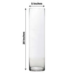 6-Pack Glass Flower Vases Cylinder Design Heavy Duty Clear - Stylish Centerpieces for Weddings 20"
