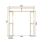 Heavy Duty Gold Metal 3D Rectangular Wedding Arch, 8ft Floral Balloon Frame Backdrop Stand - Bell Racket Store