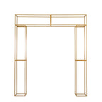 Heavy Duty Gold Metal 3D Rectangular Wedding Arch, 8ft Floral Balloon Frame Backdrop Stand - Bell Racket Store