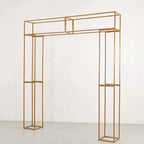 Heavy Duty Gold Metal 3D Rectangular Wedding Arch, 8ft Floral Balloon Frame Backdrop Stand - Bell Racket Store