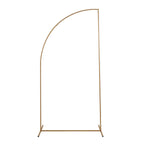 7ft Gold Metal Half Moon Floral Frame Wedding Arbor Stand, Chiara Backdrop Display Arch