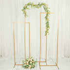 Set of 4 Gold Metal Frame Wedding Arch, Rectangular Backdrop Stand, Floral Display Frame - 3.5ft, 4.5ft, 5.5ft, 6.5ft