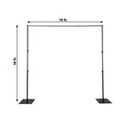 10ft Metal DIY Adjustable Heavy Duty Backdrop Stand Kit, Steel Base