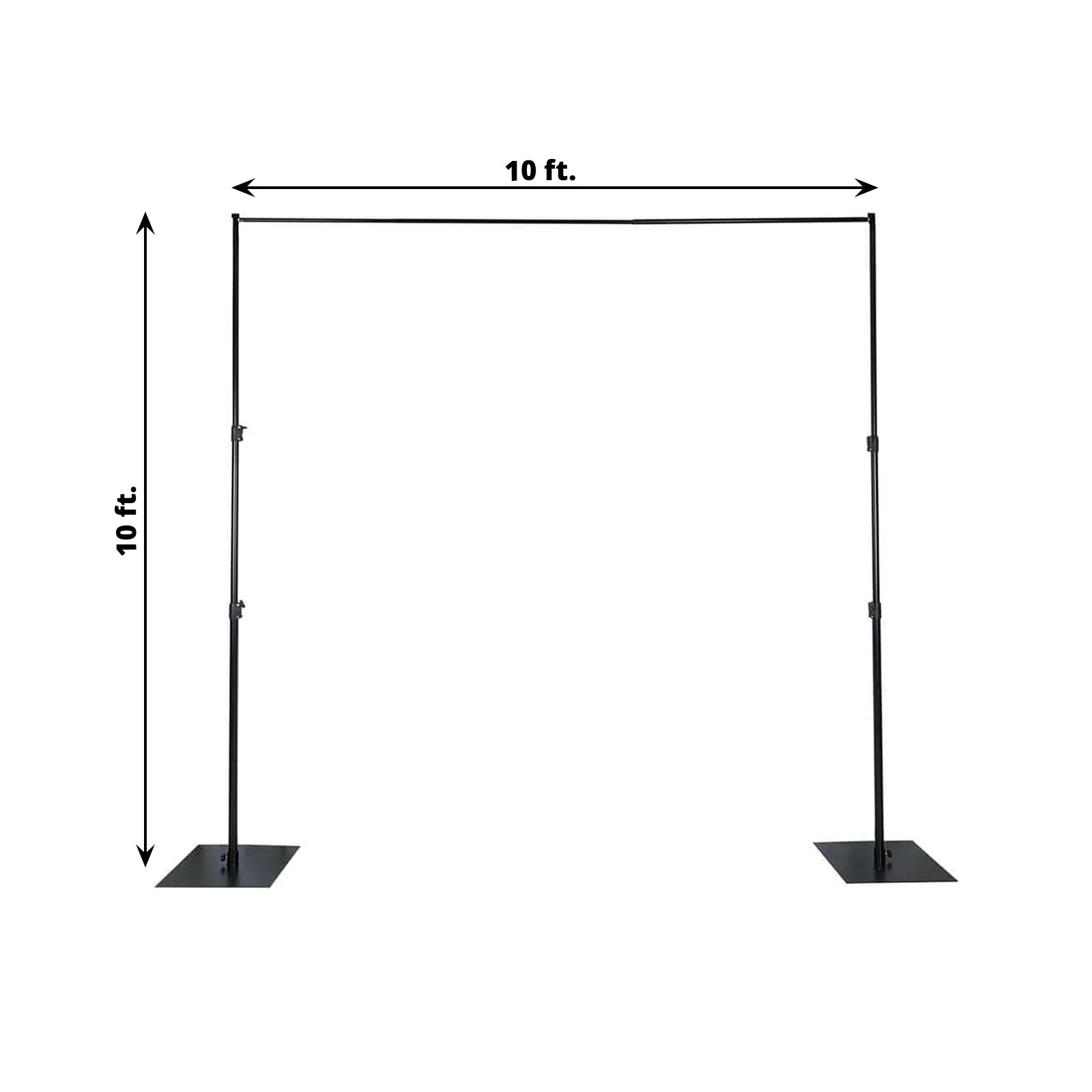 10ft Metal DIY Adjustable Heavy Duty Backdrop Stand Kit, Steel Base