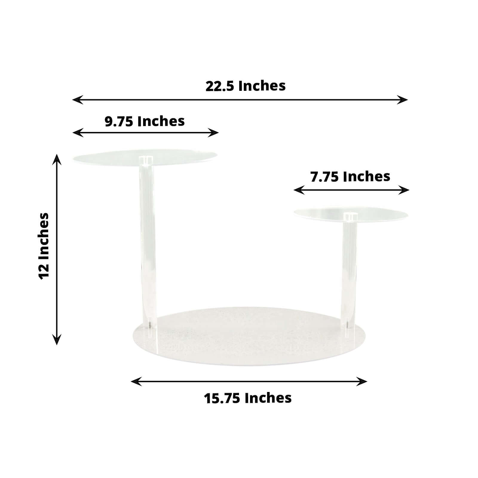3-Tier Plastic Round Pedestal Cake Stand 23" Clear - Sleek Multi Layer Cupcake Display Riser for Dessert Buffets Tea Parties & Festive Gatherings