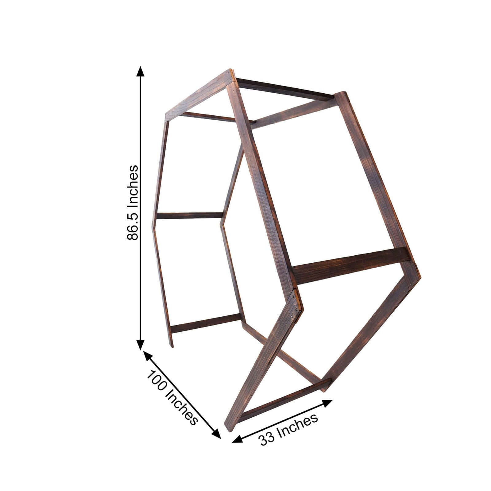 7ftx8.5ft Heavy Duty Wooden Dual Hexagon Wedding Arbor Backdrop Stand