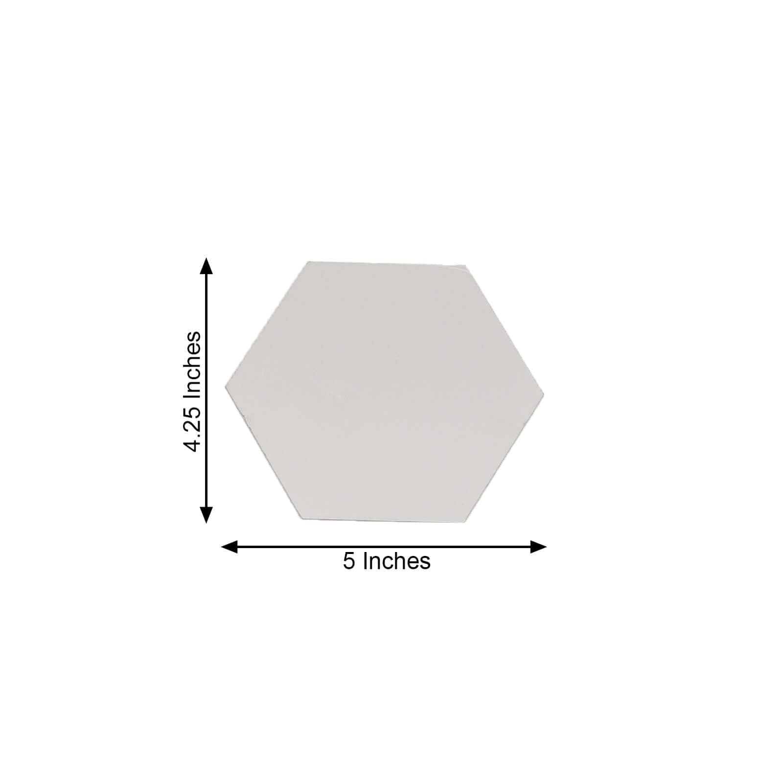 12 Pack Hexagon Acrylic Mirror Wall Stickers, 5" Removable Wall Decals For Home Decor