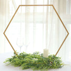 Hexagon Wedding Arch Table Centerpiece Metal Gold - Self - Standing Geometric Flower Balloon Stand 21" - Bell Racket Store