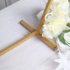 Hexagon Wedding Arch Table Centerpiece Metal Gold - Self - Standing Geometric Flower Balloon Stand 21" - Bell Racket Store