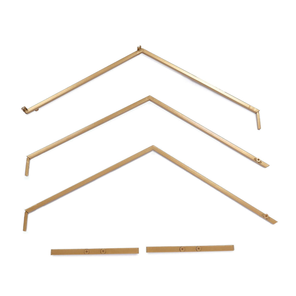 Hexagon Wedding Arch Table Centerpiece Metal Gold - Self - Standing Geometric Flower Balloon Stand 21" - Bell Racket Store