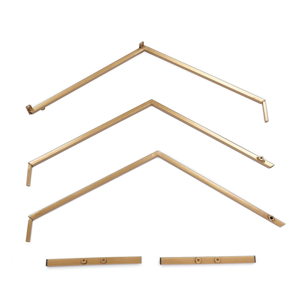 Hexagon Wedding Arch Table Centerpiece Metal Gold - Self - Standing Geometric Flower Balloon Stand 24" - Bell Racket Store