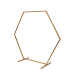 Hexagon Wedding Arch Table Centerpiece Metal Gold - Self - Standing Geometric Flower Balloon Stand 24" - Bell Racket Store