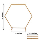Hexagon Wedding Arch Table Centerpiece Metal Gold - Self - Standing Geometric Flower Balloon Stand 24" - Bell Racket Store