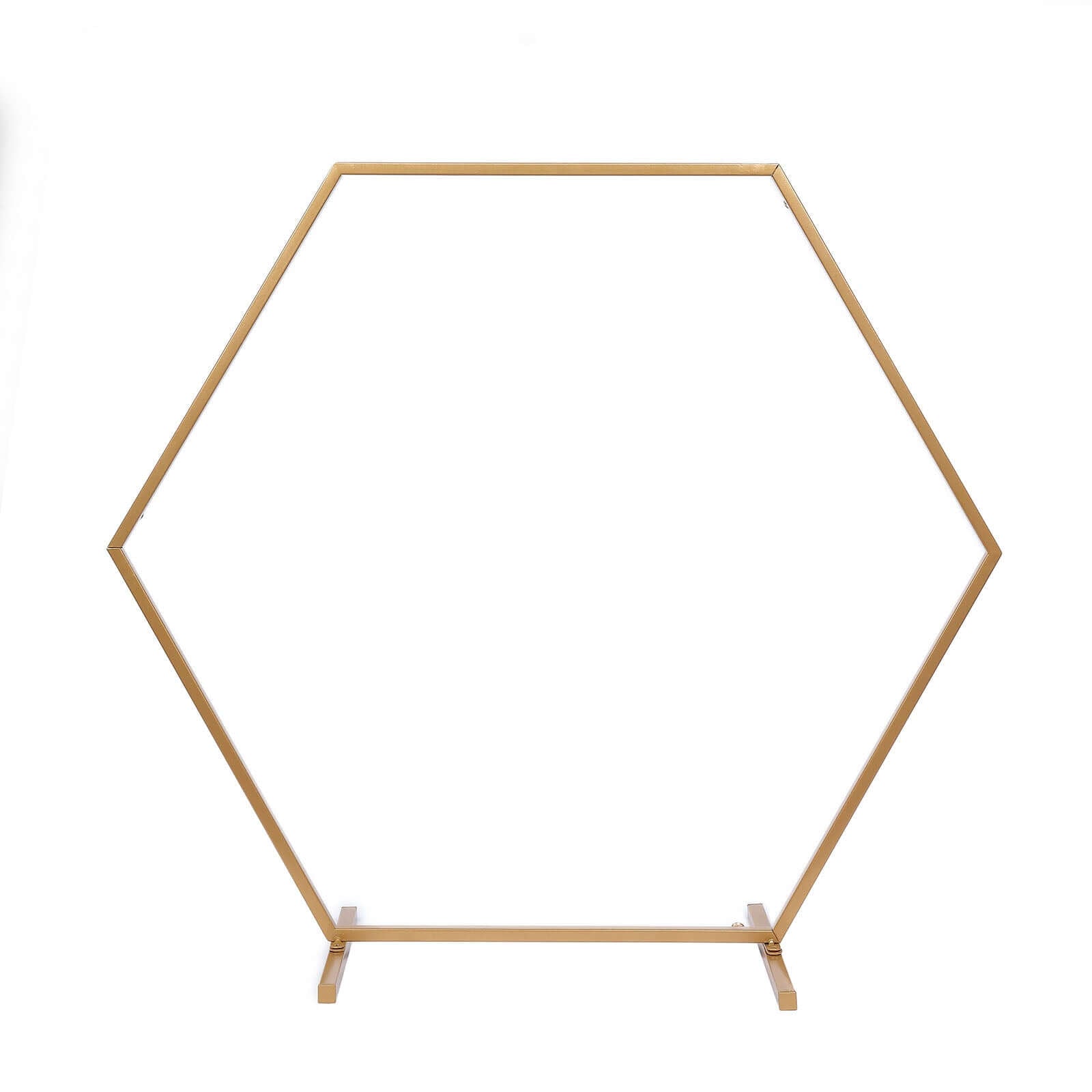 Hexagon Wedding Arch Table Centerpiece Metal Gold - Self - Standing Geometric Flower Balloon Stand 24" - Bell Racket Store
