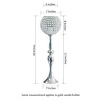 Acrylic Crystal Beaded Goblet Candle Holder Silver - Exquisite Flower Ball Centerpiece Stand for High-End Event Styling 30"
