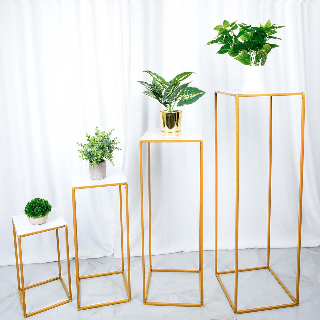 Set of 4 Acrylic Plexiglass Sheets Square Top Plates Assorted Sizes White - Protective Film Coating 3mm Thick