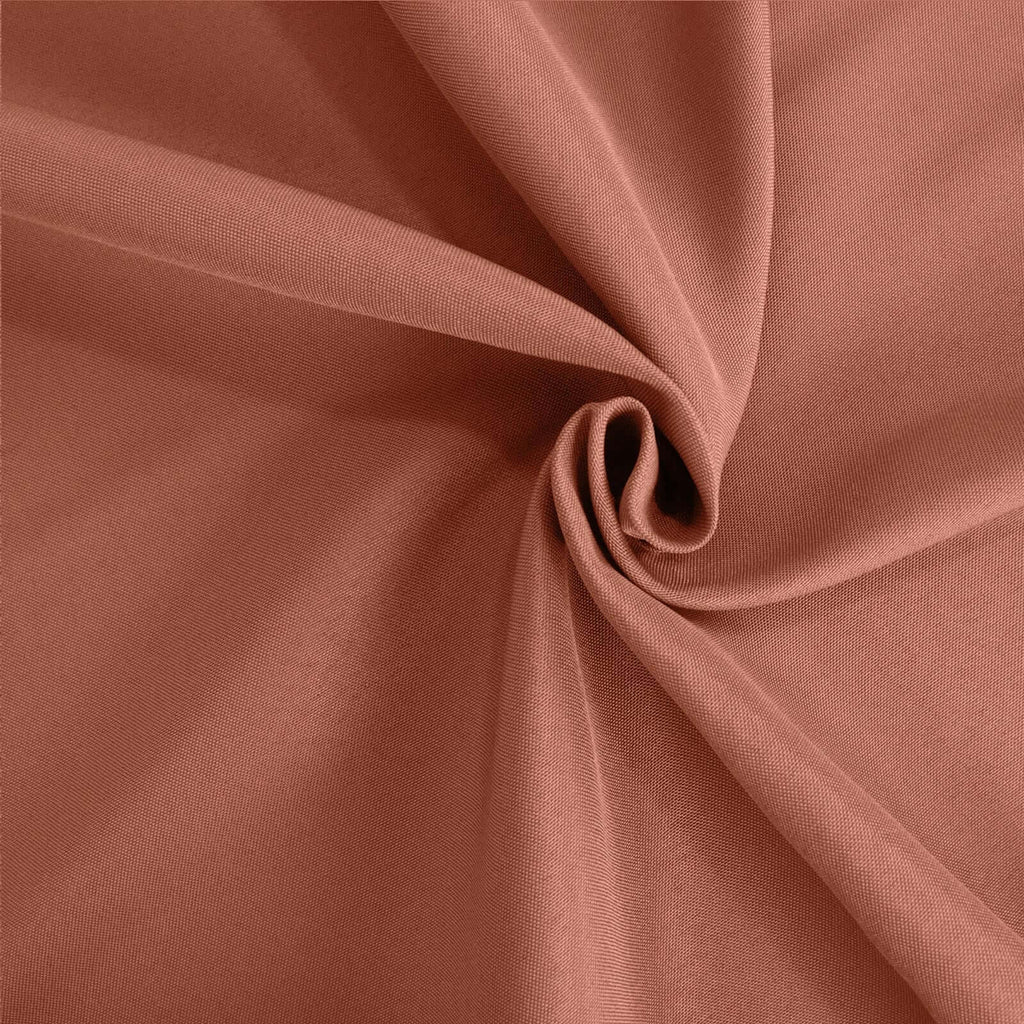 Premium Polyester 132" Round Tablecloth Terracotta (Rust) - Seamless 220GSM Wrinkle-Resistant Table Cover