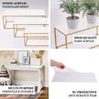 2-Pack Acrylic Plexiglass Sheets Rectangular Side Plates White - Protective Film Coating 32"x11"