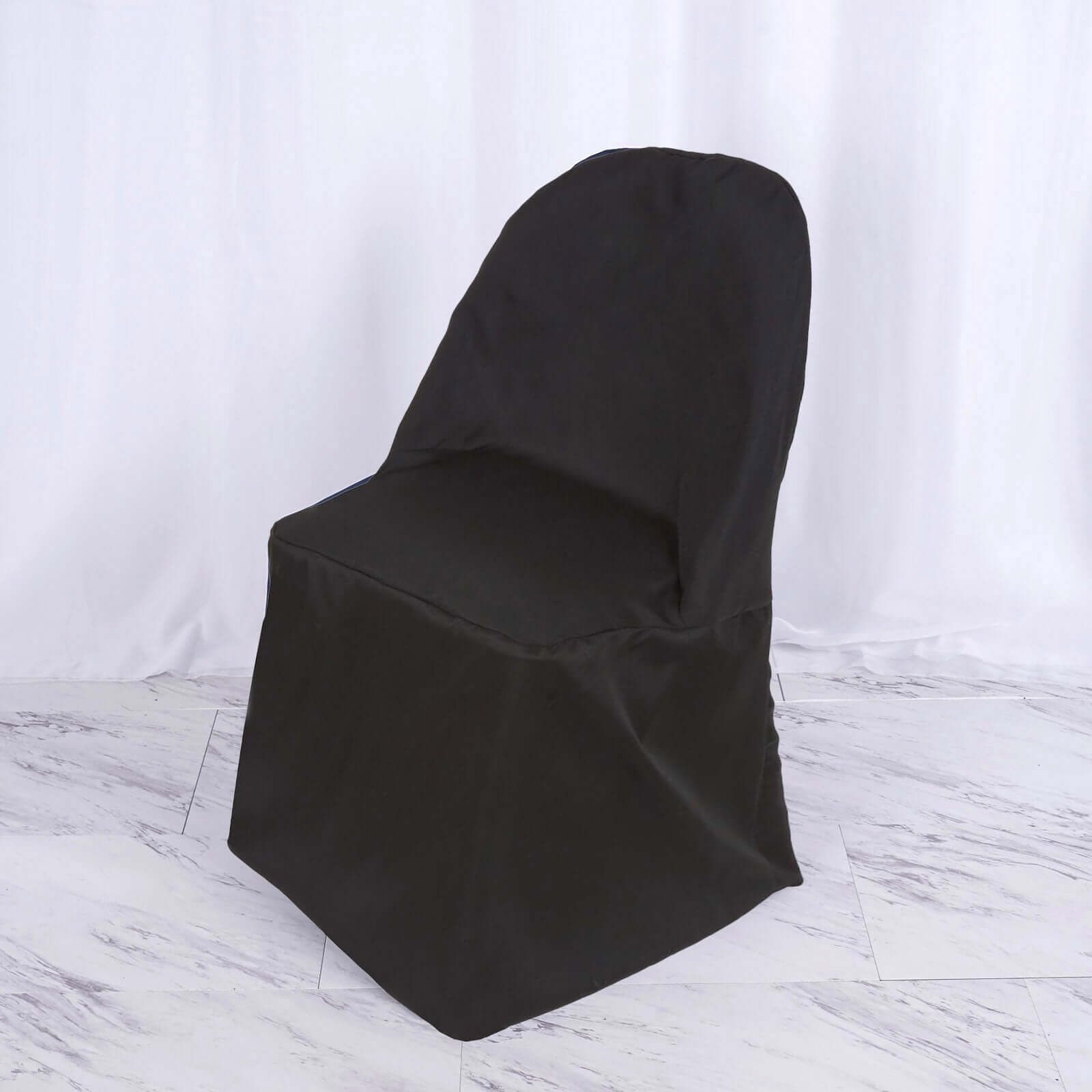 Polyester Chair Cover Black for Folding Chairs - Durable and Reusable Slip-On Cover