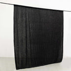 Black Crushed Velvet Backdrop Curtain â€“ 8ft x 8ft Event Drape with Rod Pocket, Privacy Panel for Photo Booths & Events