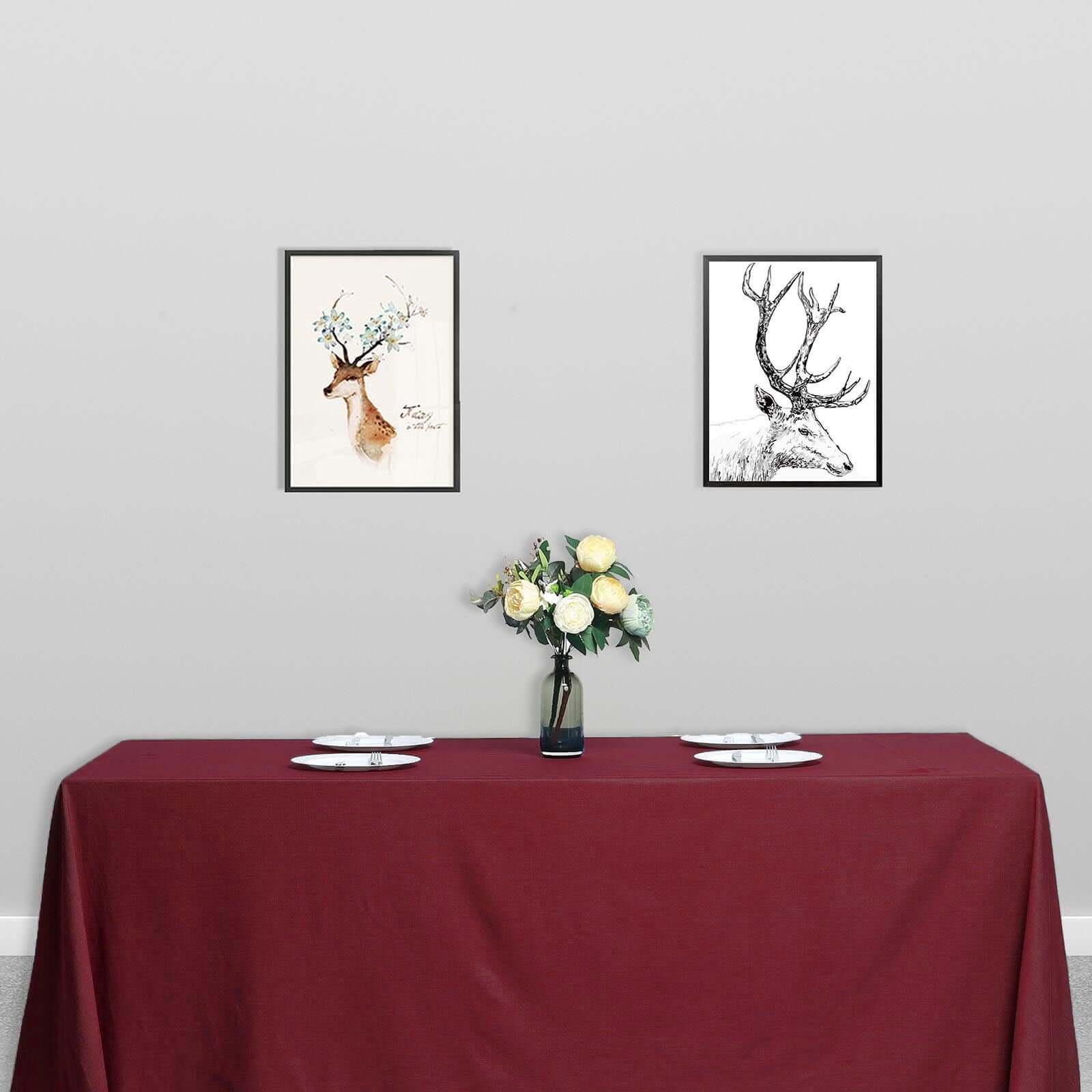 Polyester 90"x132" Rectangle Tablecloth Burgundy - Seamless Wrinkle-Resistant Table Cover