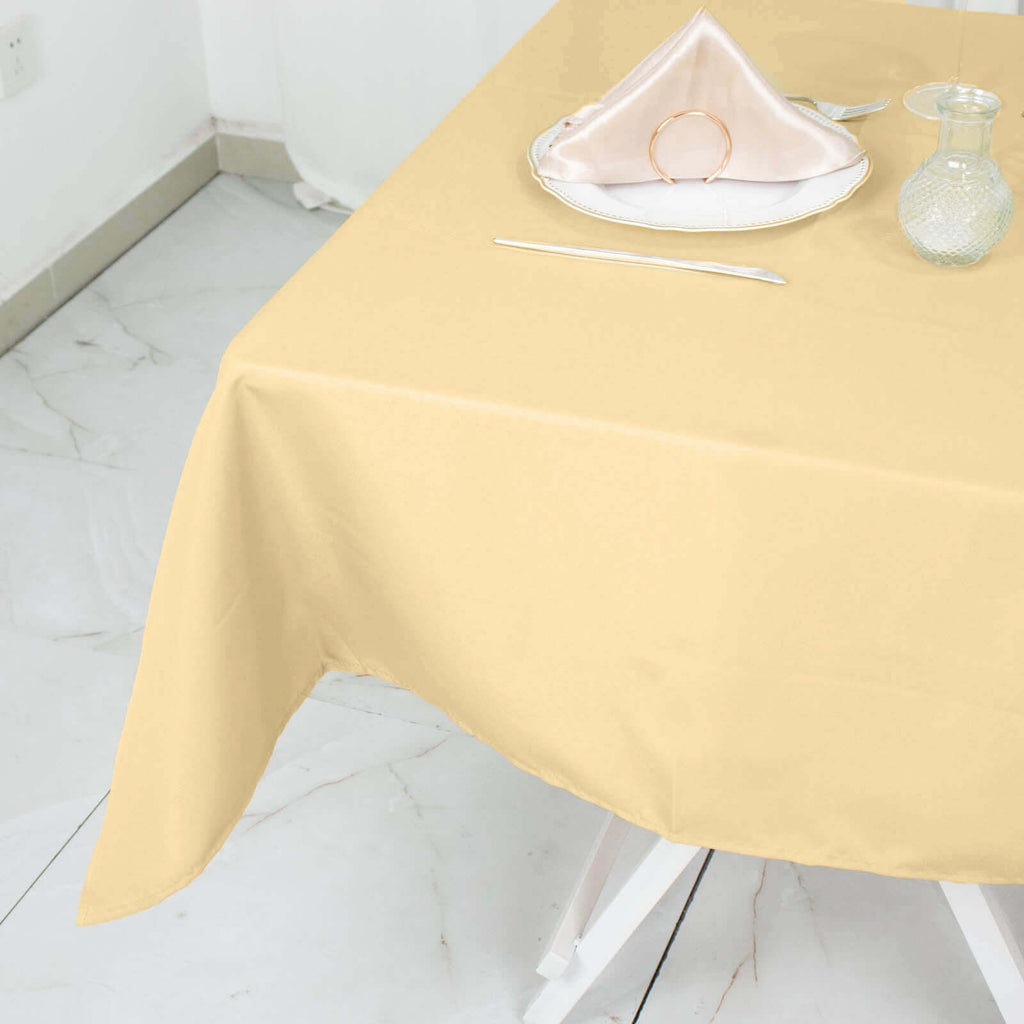 Premium Polyester 54"x54" Square Tablecloth Champagne - 220GSM Stain and Wrinkle-Resistant Table Cover