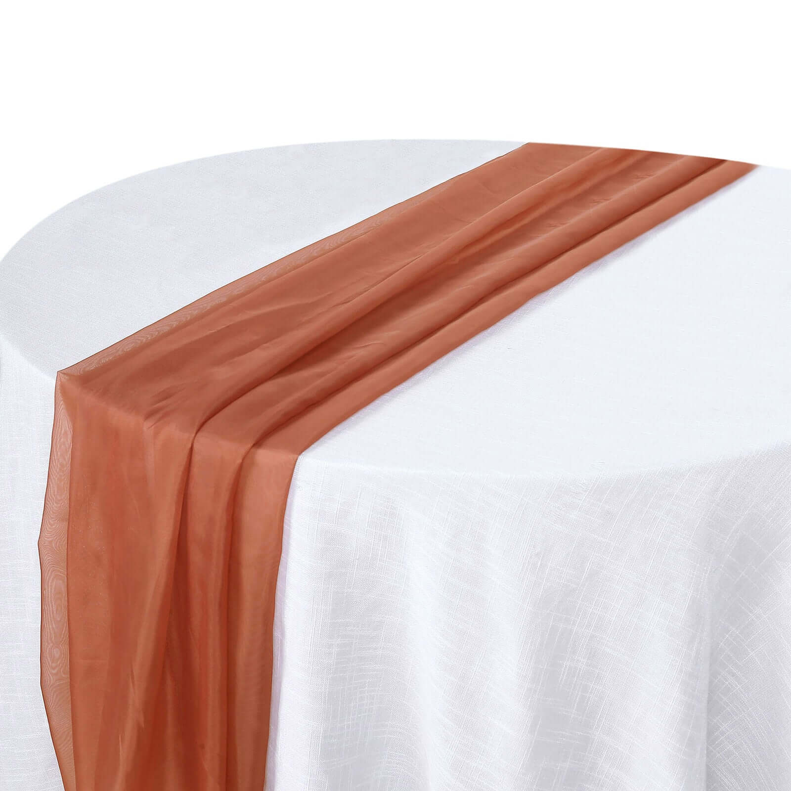 Chiffon 6ft Table Runner Terracotta (Rust) - Flowy & Lightweight Table Decor