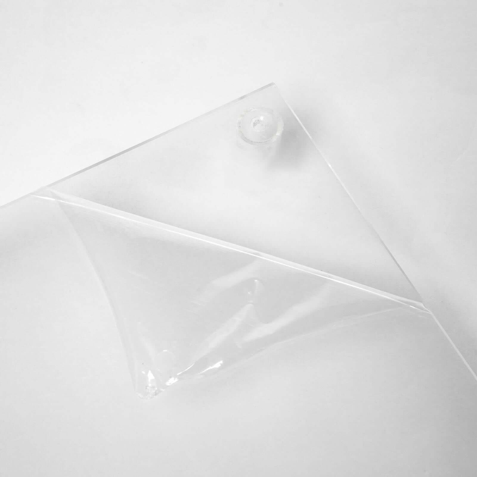 Acrylic Flower Vase Pillar Stand with Square Mirror Base Clear - Stylish Wedding Table Centerpiece 16"