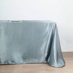 Satin Rectangular 90"x156" Tablecloth Dusty Blue - Seamless Table Cover