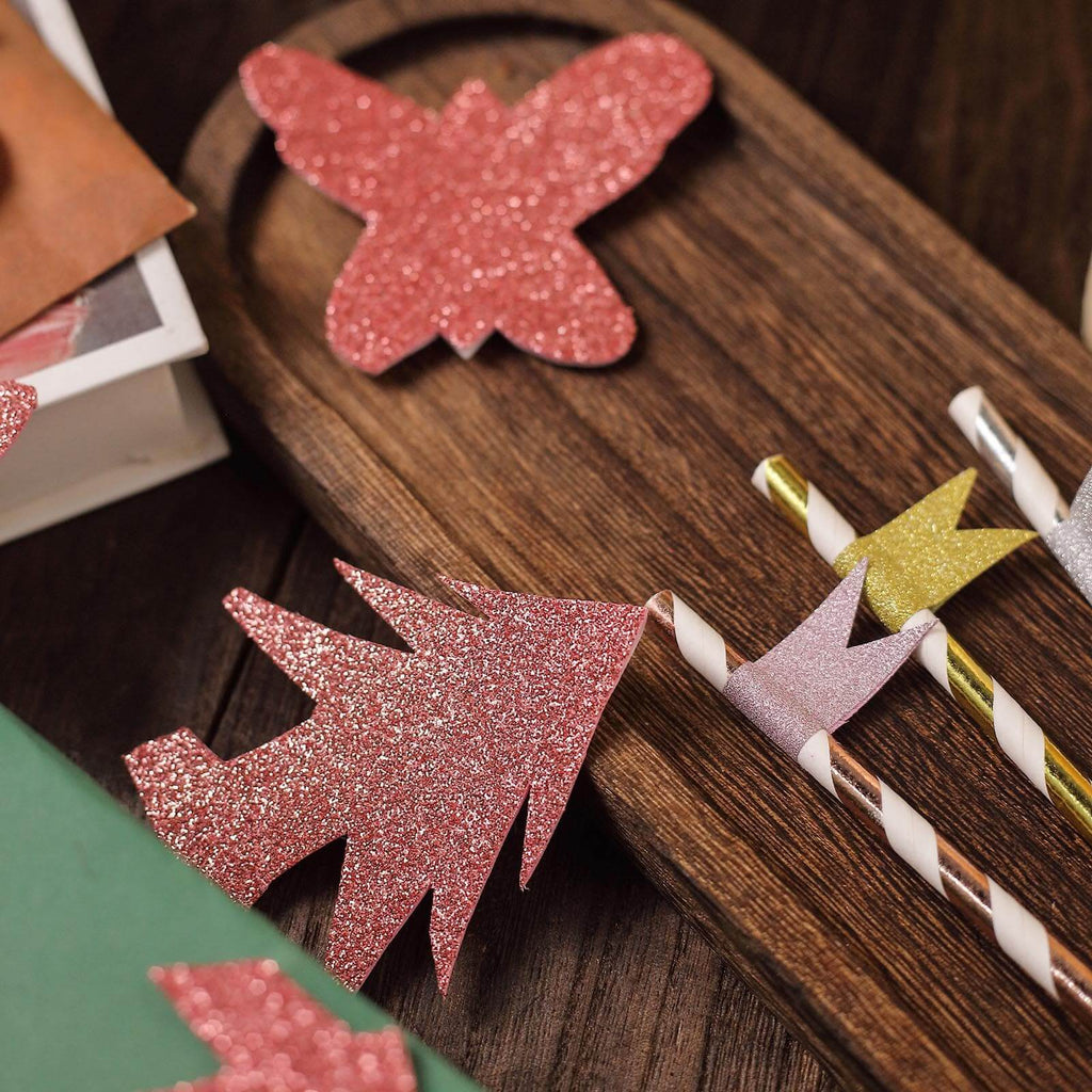 10 Pack 12"x10" Self-Adhesive Glitter DIY Craft Foam Sheets Rose Gold