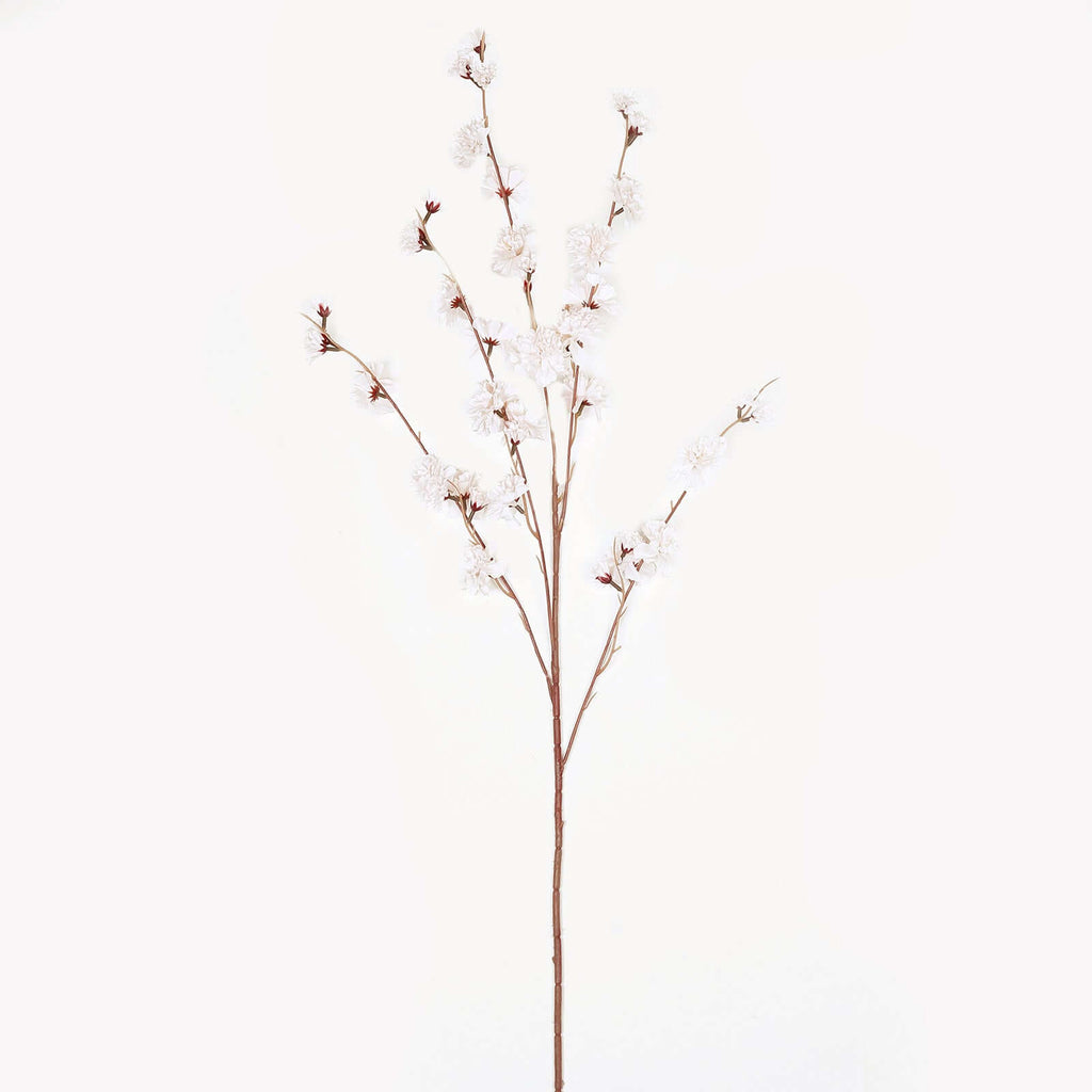 2 Branches 42" Tall Ivory Artificial Silk Carnation Flower Stems