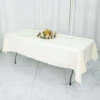Premium Polyester 54"x96" Rectangle Tablecloth Ivory - Durable 220GSM Stain-Resistant Fabric Table Cover