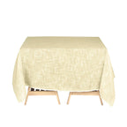 Linen 72"x72" Table Overlay Square Tablecloth Ivory - Slubby Textured Wrinkle-Resistant Design for Stylish Occasions